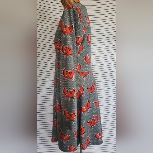 LA Soul Women’s Medium Adorable Soft Fox Pattern MIDI Dress - Picture 4 of 9